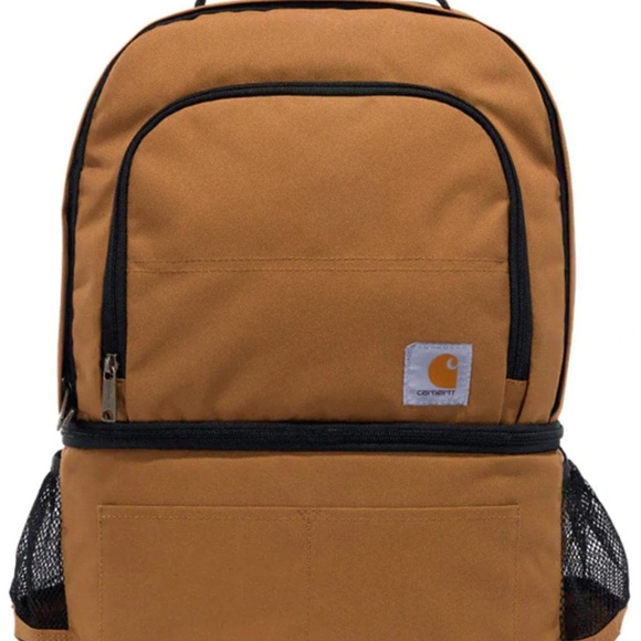 (Sold)Carhartt Unisex Insulated Two Compartment 24-Can Cooler Backpack Brown - Picture 9 of 10